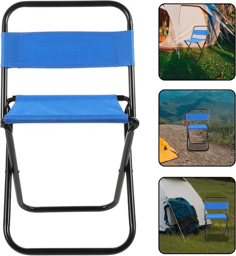 Vista 9 de Luxshiny Silla plegable pequeña ligera portátil al aire libre plegable taburete de camping con marco diseño ergonómico para adultos de pesca y uso