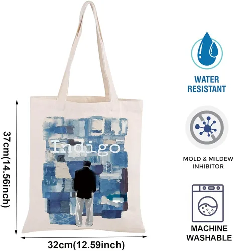 Vista 7 de BLUPARK Indigo Album Tote Bag - Bolso Kpop de lona inspirado en cantantes