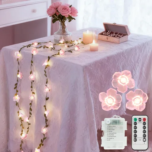 Vista 10 de suddus Luces de calabaza 3D, 40 luces LED de otoño de 12.8 pies, funcionan con pilas con control remoto y 8 modos y temporizador, decoraciones