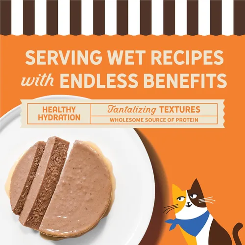 Vista 5 de Merrick Purrfect Bistro - Alimento húmedo para gatos adultos, sabor a paté enlatado suave, sin granos, receta de pollo con alto contenido