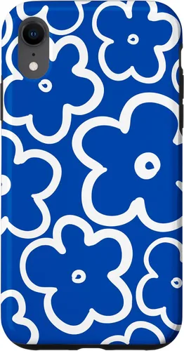 Vista 24 de Funda floral azul y blanca con diseño de flores silvestres para iPhone 16