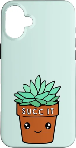 Vista 22 de iPhone 16 Succ It - Cute Succulent Plant Lovers Gardening Theme Case