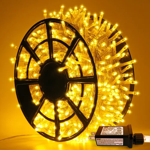 Vista 77 de JMEXSUSS - Tira de 100 luces led para interiores, 8 modos, enchufables, parpadeantes, 33 pies, luces navideñas para exteriores, a prueba de agua