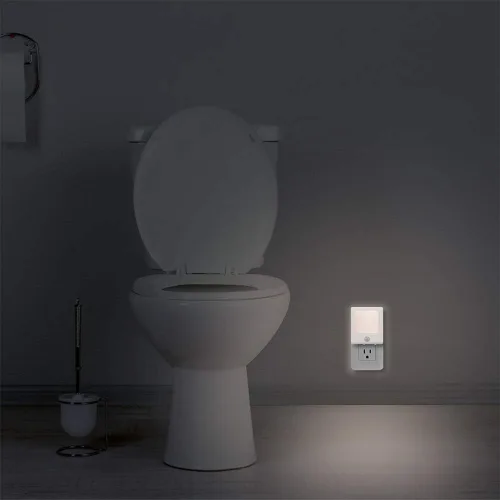 Vista 6 de [Paquete de 3] Vintar - Luz nocturna LED regulable, luz nocturna enchufable con sensor automático de atardecer a amanecer, brillo ajustable, luces