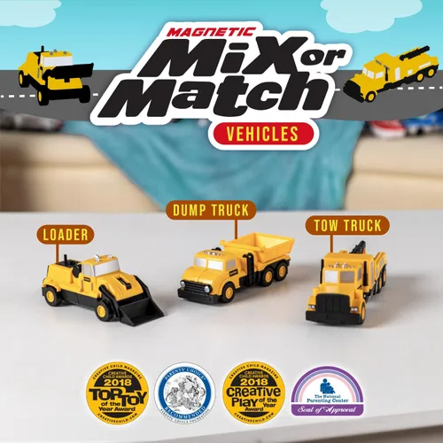 Vista 2 de Popular Playthings Vehículos de construcción magnéticos para mezclar o combinar