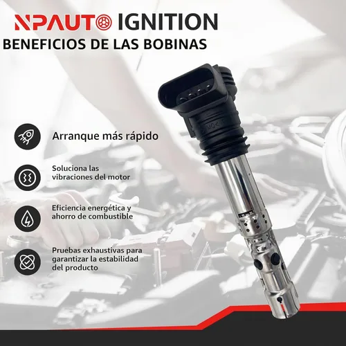 Vista 2 de NPAUTO Paquete de bobinas de encendido compatible con 1.8 1.8T Audi A4 A6 TT Turbo Quattro, VW Beetle Golf Jetta Passat 2001 2002 2003 2004 2005