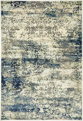Vista 15 de Unique Loom Mystic Collection - Alfombra Sena (2 pies x 6 pies, color azul marino/beige)