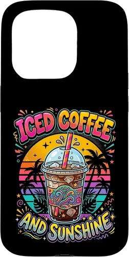 Vista 14 de Iced Coffee Sunshine Palm Trees Retro Summer Drink Case for iPhone 17