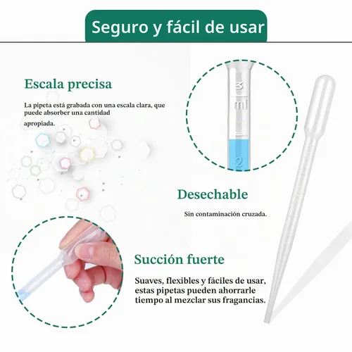 Vista 3 de moveland Pipetas de plástico desechables, 3 ML, goteros graduados, alta calidad para transferir aceite esencial para herramienta de maquillaje