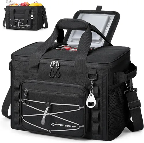 Vista 9 de Maelstrom Soft Sided Cooler Bag, 30/40 Can Collapsible Insulated Ice Chest, Large Leakproof Portable Storage for Camping, Travel, Kayaking & Beach