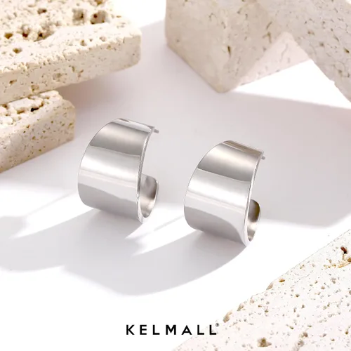 Vista 30 de KELMALL Aretes tipo argolla de oro de 14 quilates para mujer, hipoalergénicos, gruesos, redondos, no se deslustra, para orejas sensibles