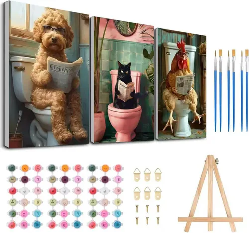 Vista 40 de Meothan Kits de pintura por números para adultos enmarcados, pintura de otoño por números para adultos principiantes, kits de pintura de calabaza