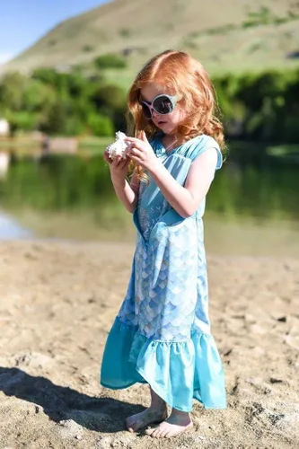 Vista 3 de Little Adventures Disfraz de sirena para niñas (edad pequeña de 1 a 3 años)
