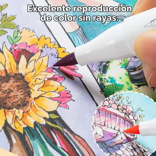 Vista 6 de Ohuhu Cuaderno de dibujo de 6.3 x 6.3 pulgadas para dibujar y dibujar