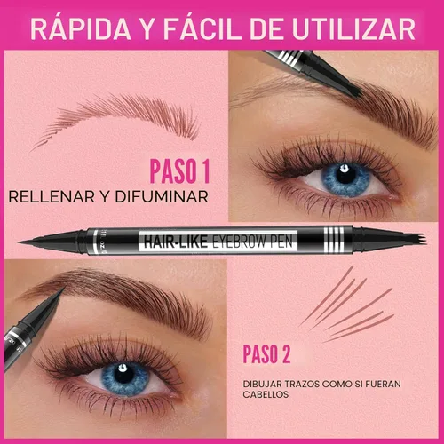 Vista 6 de iMethod Microblading - Lápiz de cejas mágico, 2 en 1, lápices de cejas de doble punta para mujeres con 4 puntas de tenedor y punta de pincel precisa