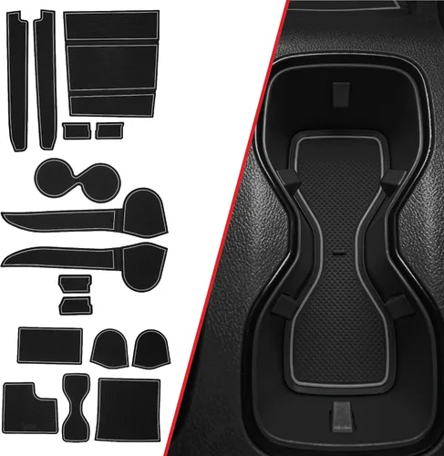 Vista 10 de CupHolderHero Compatible con accesorios Nissan Frontier 2005-2024 - Insertos de portavasos antideslizantes para interiores de alta calidad Franja