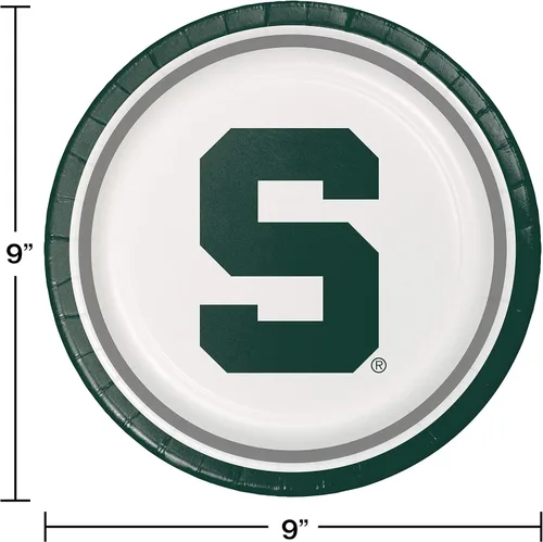 Vista 2 de Platos de papel para cena de Michigan State Spartans, 8