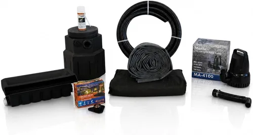 Vista 10 de Pond Free Cascade 4100 Kit de cascada con revestimiento de PVC de 10' x 20' y bomba de 4,100 GPH - PVCPMDP8 Custom water feature, Mini Pump