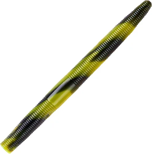 Vista 17 de Yum - Gusano de plástico blando Yum Dinger de 5 pulgadas, escamas azules y negras, 30 unidades Bicho Bama