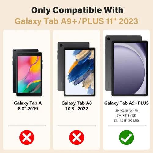 Vista 2 de HOGENL Funda para Samsung Galaxy Tab A9+/A9 Plus de 11 pulgadas 2023, funda protectora para tableta Galaxy Tab A9+ para niños y niñas con correa