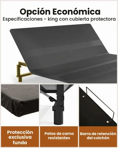 Vista 4 de Mixcous Base de cama ajustable King con control remoto inalámbrico