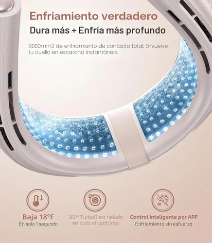 Vista 4 de TORRAS COOLiFY - Ventilador de cuello 2S, 3 modelos, duración de batería extendida de 3-28 horas, ventiladores de cuello que soplan aire frío, aire