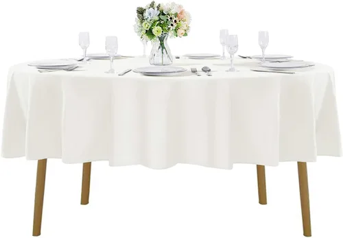 Vista 53 de Mantel rectangular de tela de poliéster lavable de 60 x 120 pulgadas, para decoración de bodas, fiestas, comedores, banquetes