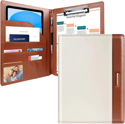 Vista 7 de Carpeta portadocumentos con purpurina/Carpeta portafolio para mujeres y hombres, WAVEYU, elegante y bonita carpeta con cubierta de portafolio