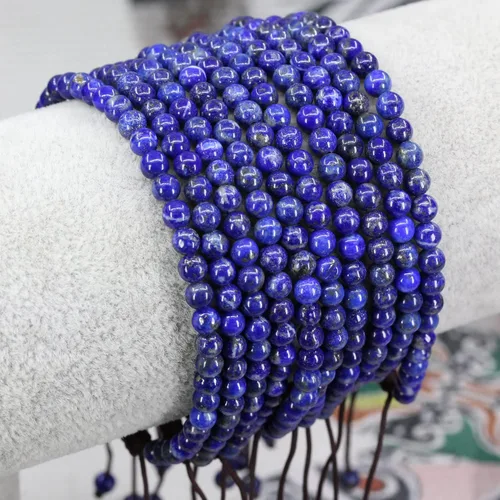 Vista 3 de Pulsera de borla de macramé trenzada ajustable con cuentas redondas de 0.157 pulgadas (0.157 in)