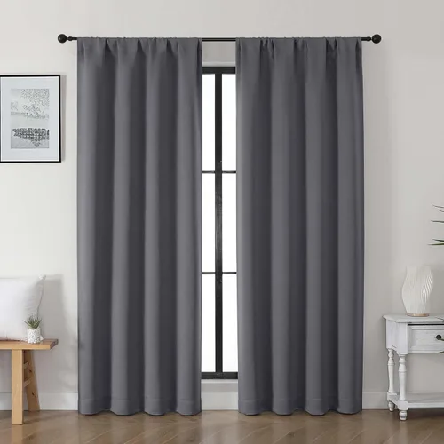 Vista 125 de Gwine Cortinas opacas para dormitorio, 54 pulgadas de largo, paneles de cortina de ventana con aislamiento térmico y reducción de ruido, cortinas