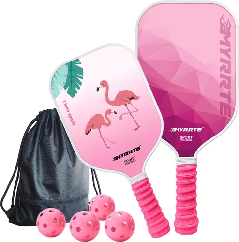 Vista 11 de Juego de 2 palas de pickleball de fibra de vidrio, con núcleo de panal ligero, control inigualable