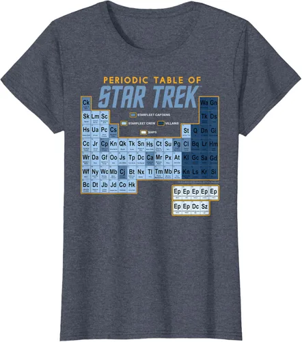 Vista 10 de Star Trek Camiseta de mesa periódica de la serie original, Negro, S