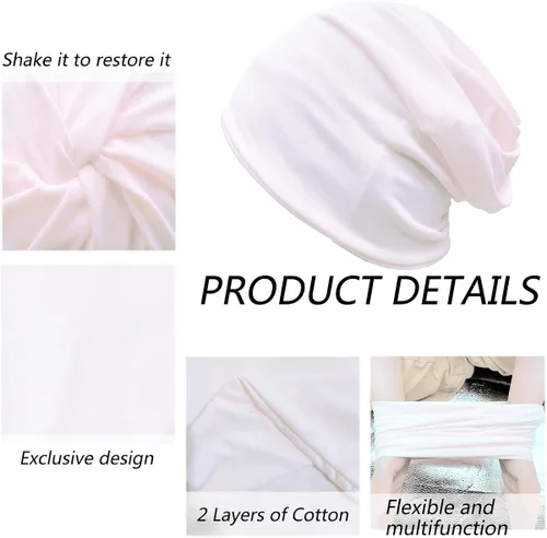 Vista 3 de JarseHera Gorros de algodón para quimioterapia para mujer, gorro para el cáncer, turbante