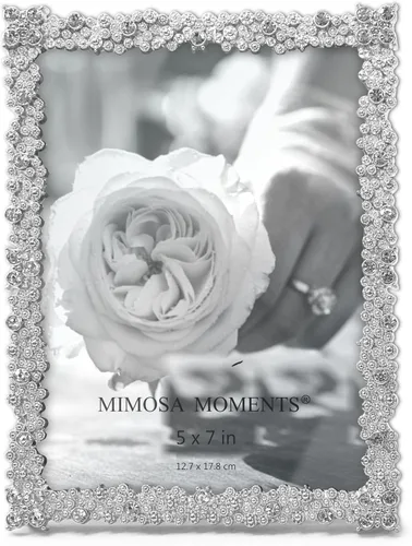 Vista 8 de Marco de fotos en tono latón 4x6 con diamantes de imitación Jewel - Marco de fotos decorativo de 4 x 6 pulgadas para boda, aniversario, Navidad