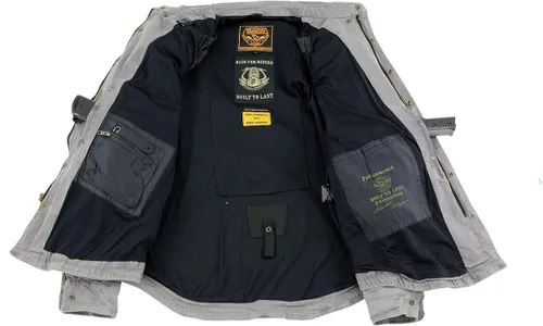 Vista 8 de Milwaukee Leather - Camisa de motociclista de mezclilla con armadura, con aramida de DuPont Fibers, para hombre, talla pequeña (MPM1621)