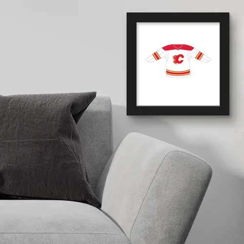 Vista 3 de Trends International Gallery Pops NHL Calgary Flames - Póster de pared frontal de uniforme de carretera, 12.00 x 12.00 pulgadas, versión de marco