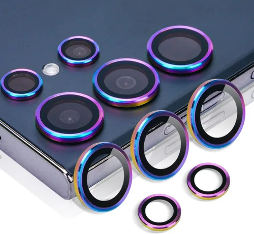 Vista 13 de Protector de lente de cámara para Samsung Galaxy S23 Ultra, anillo de aleación de aluminio, protector de lente de vidrio templado, funda decorativa
