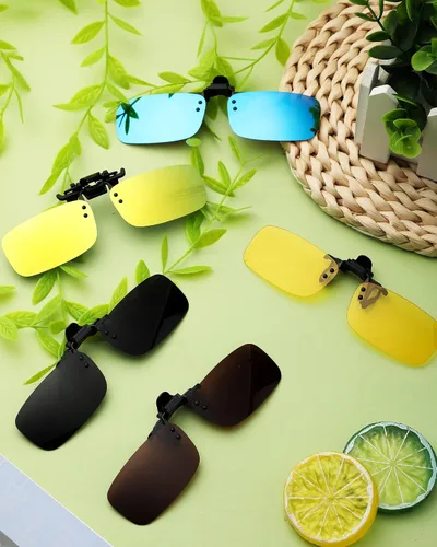 Vista 7 de 5 pares de gafas de sol polarizadas con clip sin borde gafas de conducción antirreflejos
