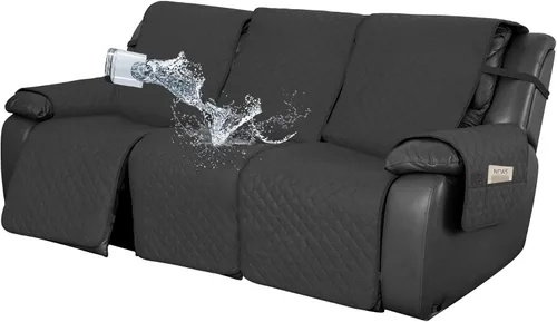 Vista 28 de Easy-Going Funda impermeable para sofá biplaza reclinable con bolsillo, funda de sofá reversible de 1 pieza para sillón reclinable de 2 asientos