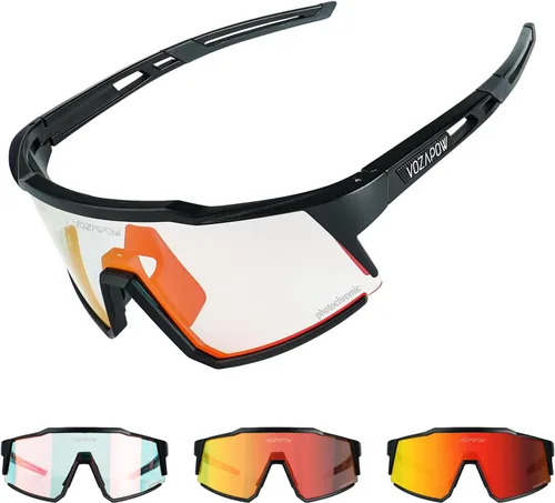 Vista 11 de Photochromic Sports Sunglasses XL for Men Women, TR90 Frame Cycling Glasses for Baseball, Running, Hiking