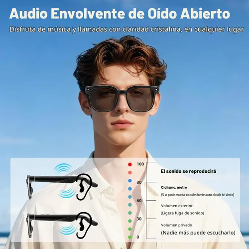 Vista 7 de Gafas inteligentes AI con cámara, video 4K, asistente de IA, traducción en Altavoces de oído abierto, llamadas Bluetooth, reconocimiento de objetos