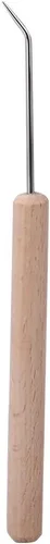 Vista 8 de Máquina de tejer rectangular de madera, telar de tejido a mano de madera natural con agujas de gancho curvadas de metal para bufandas, chales