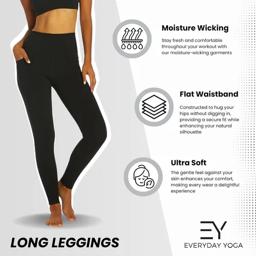 Vista 4 de Everyday Yoga Butterlux Women Legging with Dual Side Pockets - Comfy Soft Fabric, High Waisted Legging, Squat Proof, Stretchy