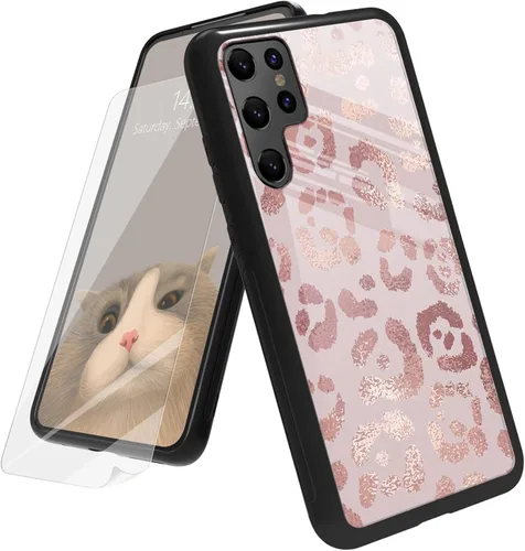 Vista 96 de Funda para Samsung Galaxy A12 5G con protector de pantalla, parte trasera de vidrio templado + TPU de silicona suave que absorbe los golpes