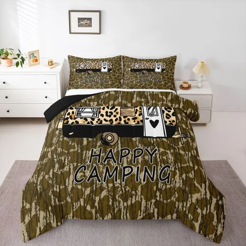Vista 52 de Erosebridal American Flag Twin Comforter Set Army Green Camo Bedding Set for Kids Boys Girls Bear Claw Hunting Theme Bed Set Camoflage Camping