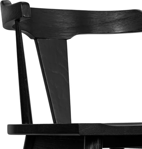 Vista 7 de Poly & BARK Enzo Taburete de mostrador – Moderno taburete de bar tapizado con respaldo curvo, asiento acolchado, tapicería premium, patas de madera