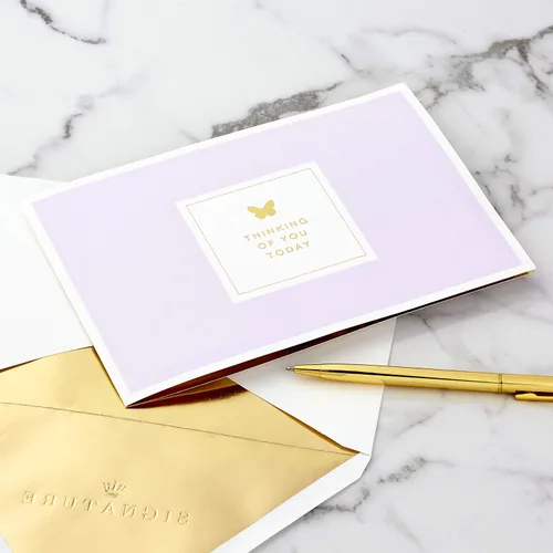 Vista 3 de Hallmark Tarjeta desplegable Signature Paper Wonder, Thankful for You & Signature Paper Wonder, ramo de pensamientos felices