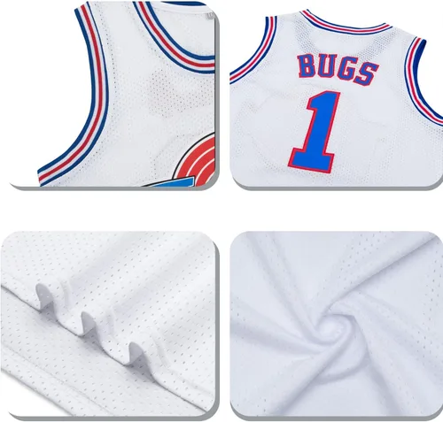 Vista 3 de Camiseta de baloncesto juvenil Lola #10 Bugs #1 Space Movie Jersey 90S Hip Hop Ropa Niños Camisa para Fiesta