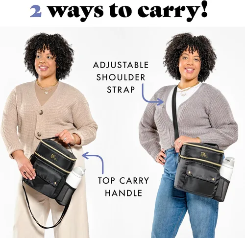 Vista 6 de Fit & Fresh Westminster - Lonchera aislada de doble compartimento para mujer, juego completo de almuerzo con 2 contenedores, bolsa térmica aislada