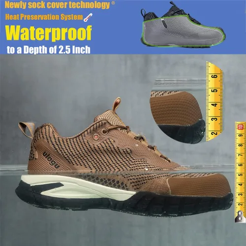 Vista 2 de ulogu Waterproof Steel Toe Shoes for Men Women Comfy Lightweight Slip Resistant Work Safety Sneakers 6-Month Warranty